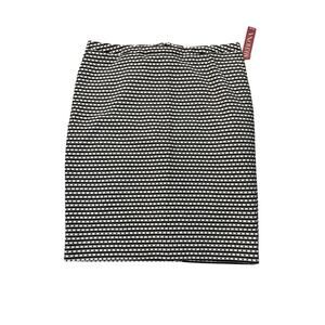 NWT Merona Collection Sz 16 Black & Cream Patterned Skirt Lined Pockets